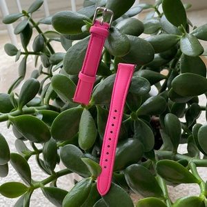 Pink Fossil Leather Watch Strap